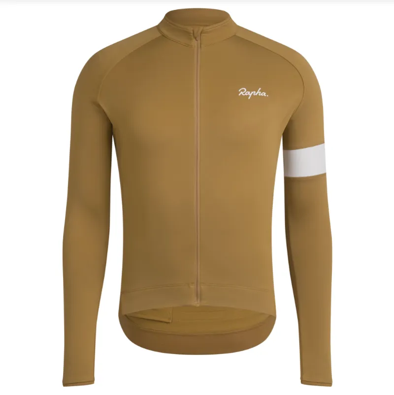 Rapha Long Sleeve Core Jersey in Faded Gold Size Small